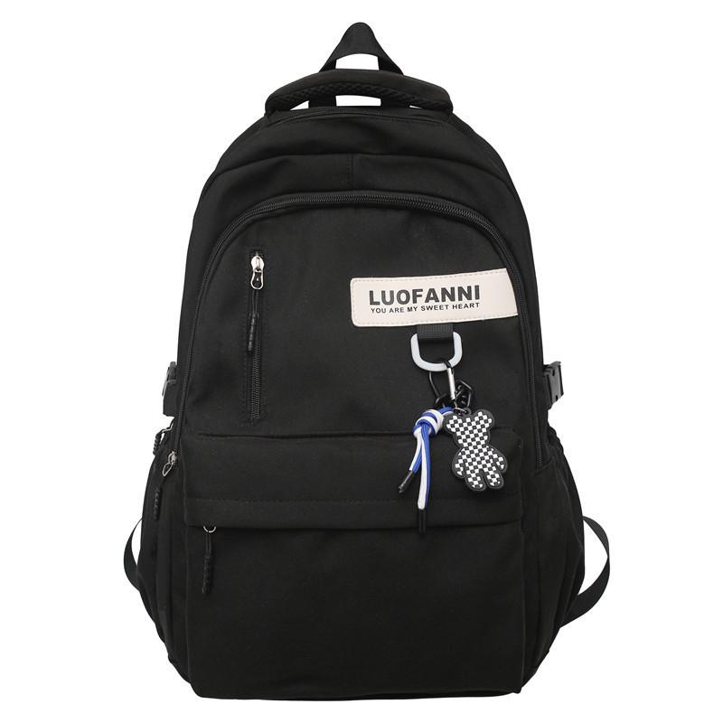 

Stylish Large Capacity School Backpack for Students: Junior High, High School, University - Unisex Design for Simple Travel Single Bag чёрный