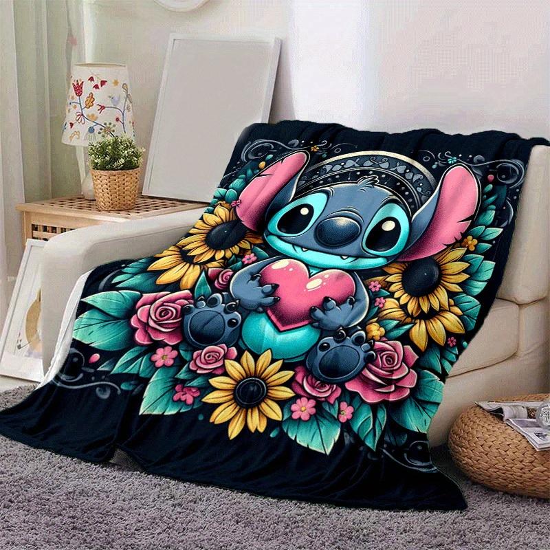 1pc Stitch Printing Blanket - Soft, All-Season Throw for Living Room, Bedroom,Personalized Gift with Adorable Cartoon Design