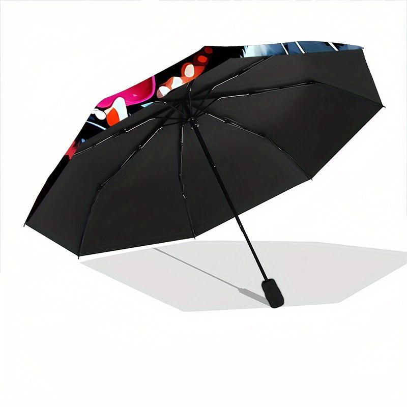 1pc Leopard Print Automatic Open/Close Exquisite Umbrella Sturdy Iron Frame, Compact Travel Umbrella, Intricate Design Umbrella a0829049