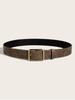 Trendy Retro Floral Embossed Faux Leather Belt With Antique Brass Clasp