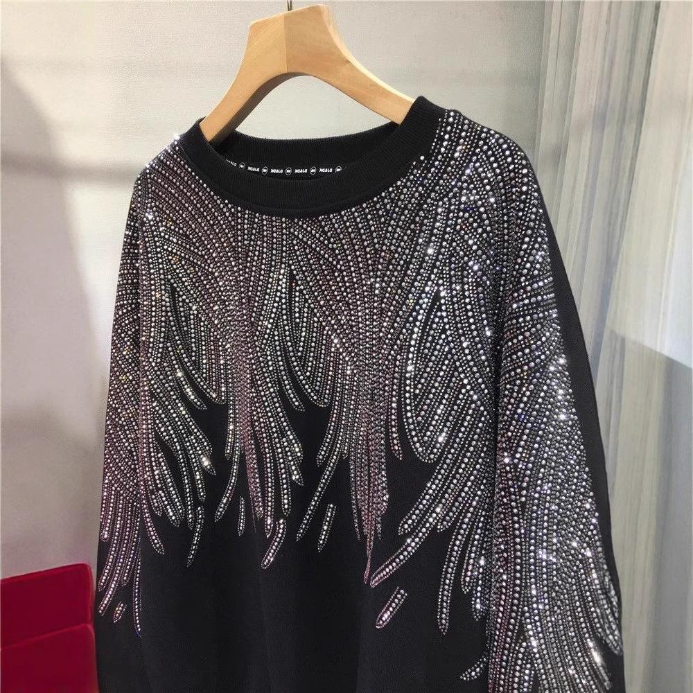 Women's Design Long-sleeved Fleece and Thickened Artistic Sweatshirt