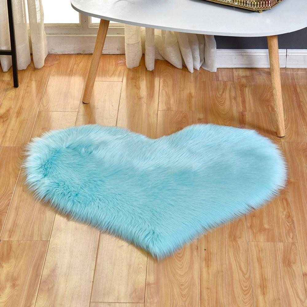 Shaggy Heart Shaped Rug Fluffy Floor Mat Cushion Plush Carpets  Home Decor