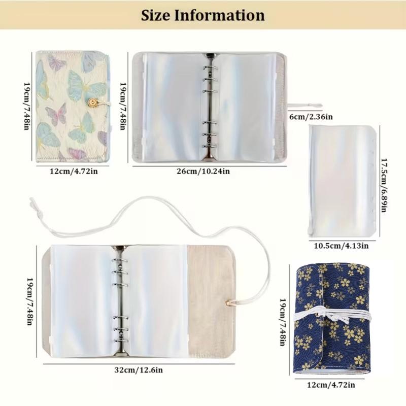 Circular Needle Storage Bag Knitting Tool Organiser Case with Removable 6 Hole PVC Binder Pocket for Knitting Supplies