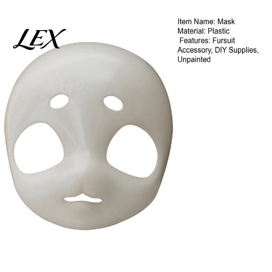 White Animal Mask DIY Base for Fursuit, 3D Cosplay Costume Supplies Mask, Blank Furry Therian Halloween Parties Accessories