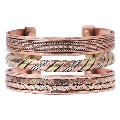 Crocon Exclusive Tibetan Copper Adjustable Bangle Bracelets for Women and Men Indian Pattern  Gift for Him & Her