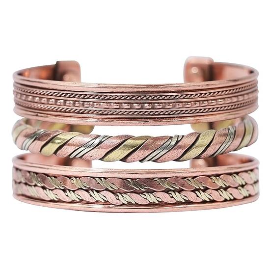 Crocon Exclusive Tibetan Copper Adjustable Bangle Bracelets for women and men Indian pattern  Gift for him & her