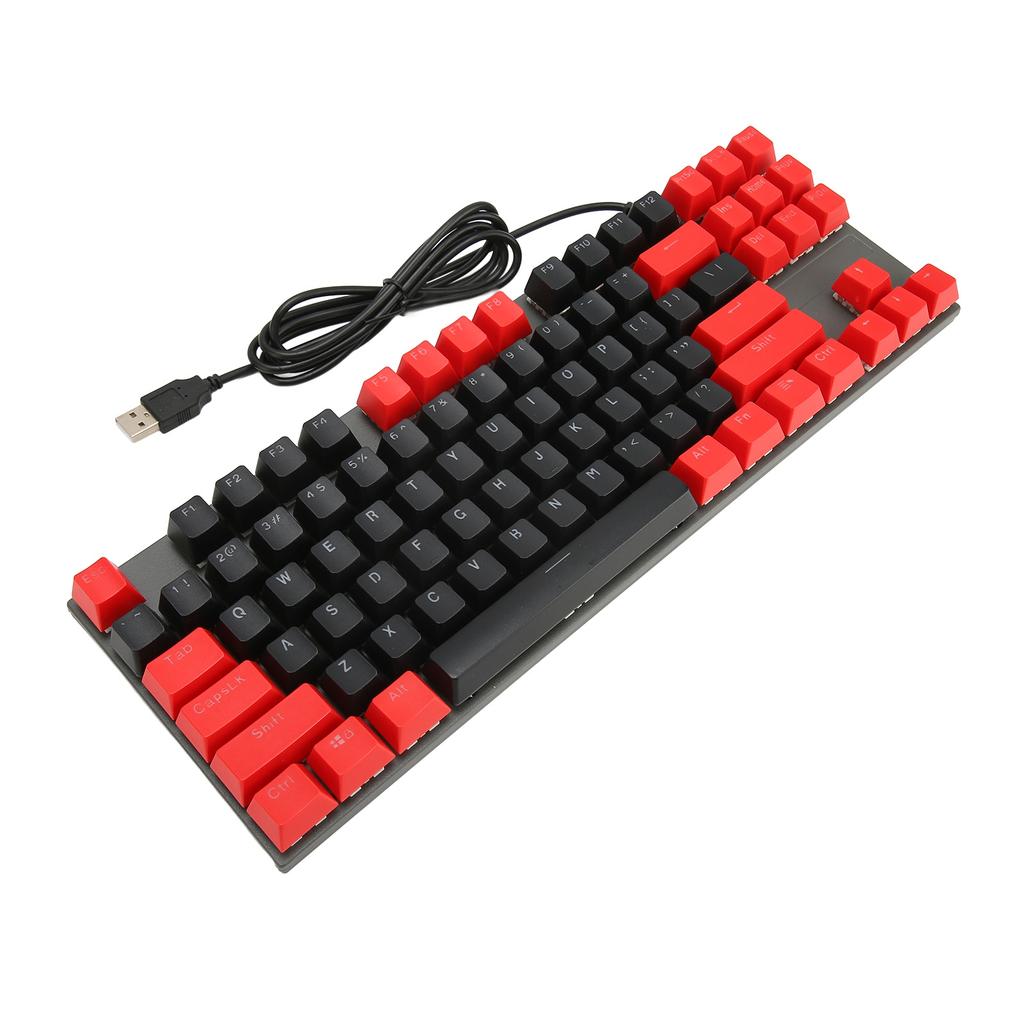 Mechanical Keyboard 87 Keys Blue   RGB Backlit Contrast Color Ergonomic Wired Keyboard for Laptop Desktop PC