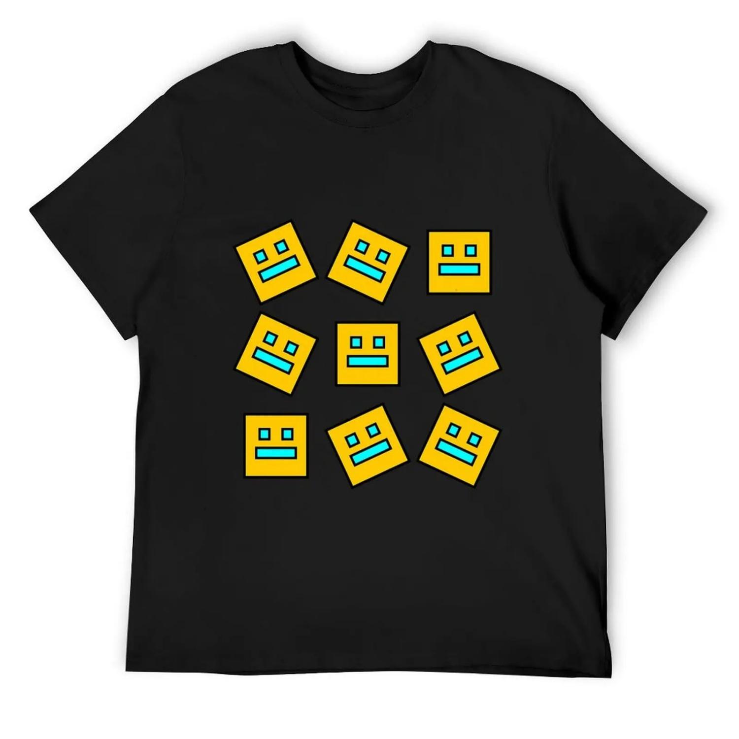 Geometry Dash T-Shirt summer 2025 blue lock T-shirt men S