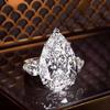Luxury New, Niche Design Water Drop Zircon Engagement Ring, Fashion ins Wind Pear Shaped Zircon Ring