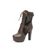2025 New Lace-up Mesh Summer Boots Women Sexy High Heels Platform Sandals Large Size Women's Custom Boots Female Shoes WSH5054