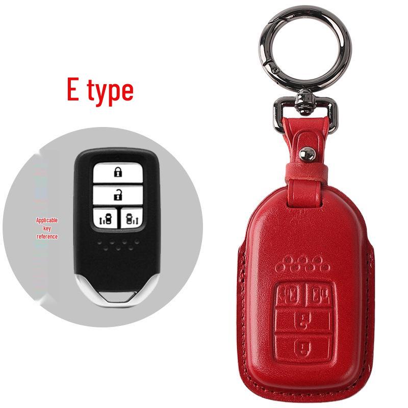 Genuine Leather Key Case for Honda Civic 11th Gen, Accord, Lingpai, Crown Road, CRV - Handmade Cowhide Key Bag