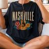 Vintage Nashville T-Shirt: Retro Guitar & Floral Graphic Tee