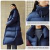 Eral Women's 2025 A/W Long Down Jacket with Large Lapel & Chinese Frog Buttons