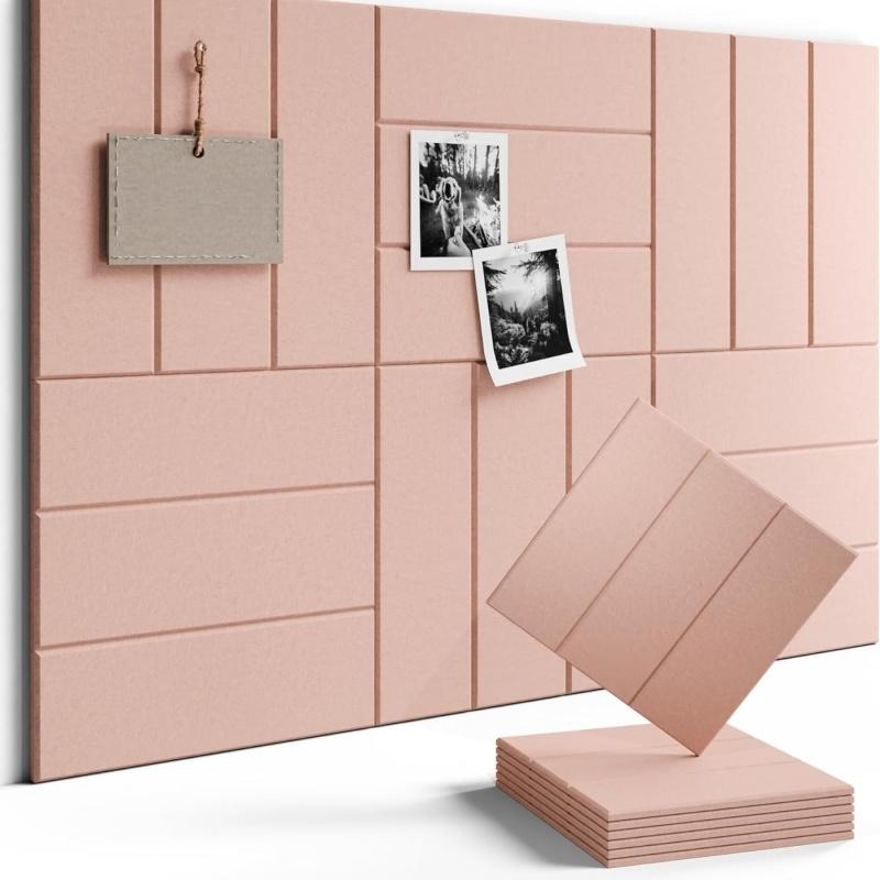 12pcs Large Arched Felt Bulletin Board, Self-Adhesive Notice Board, Foldable Decorative Felt Pin Board, Decor Soundproof Panel