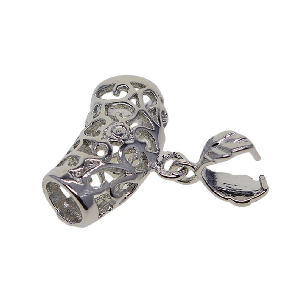 6pcs Leaf Pinch Bails Platinum Plated Chain Holder DIY Jewelry Findings