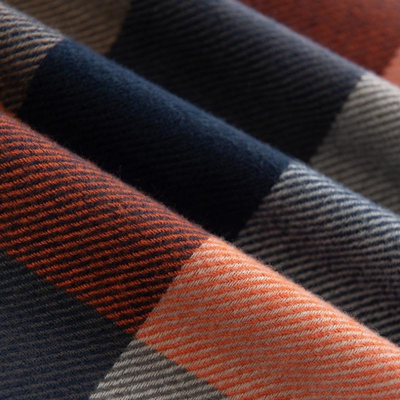 Winter-themed Check Pattern Faux Cashmere Scarf for Men, High-end Cold-weather Accessory, Shawl, or Neck Warmer.
