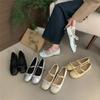 Inner Height Increase Silver Mary Jane Single Shoes Women's Shoes Spring and Autumn Korean Version Bow Evening Ballet Shoes