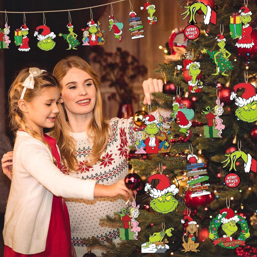 36pcs Christmas Tree Ornaments Decorations - Xmas Hanging Ornaments Decorative, Merchandise Gift Ideas Holiday Decor Indoors Home House Decorations