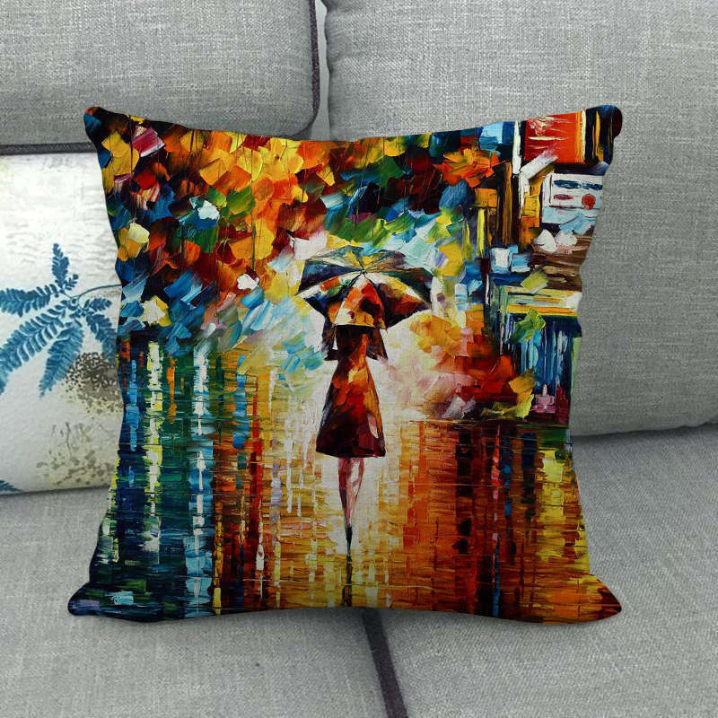Painted Character Series Digital Printing Short Plush Pillow Covers Decorative For Car Sofa Office Cushion Cover Home Goods