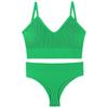 Women's French Wirefree Push-Up Bra Set - Thin, Sexy Triangle Cup Sports Underwear with Beautiful Back Design, Two-Piece.