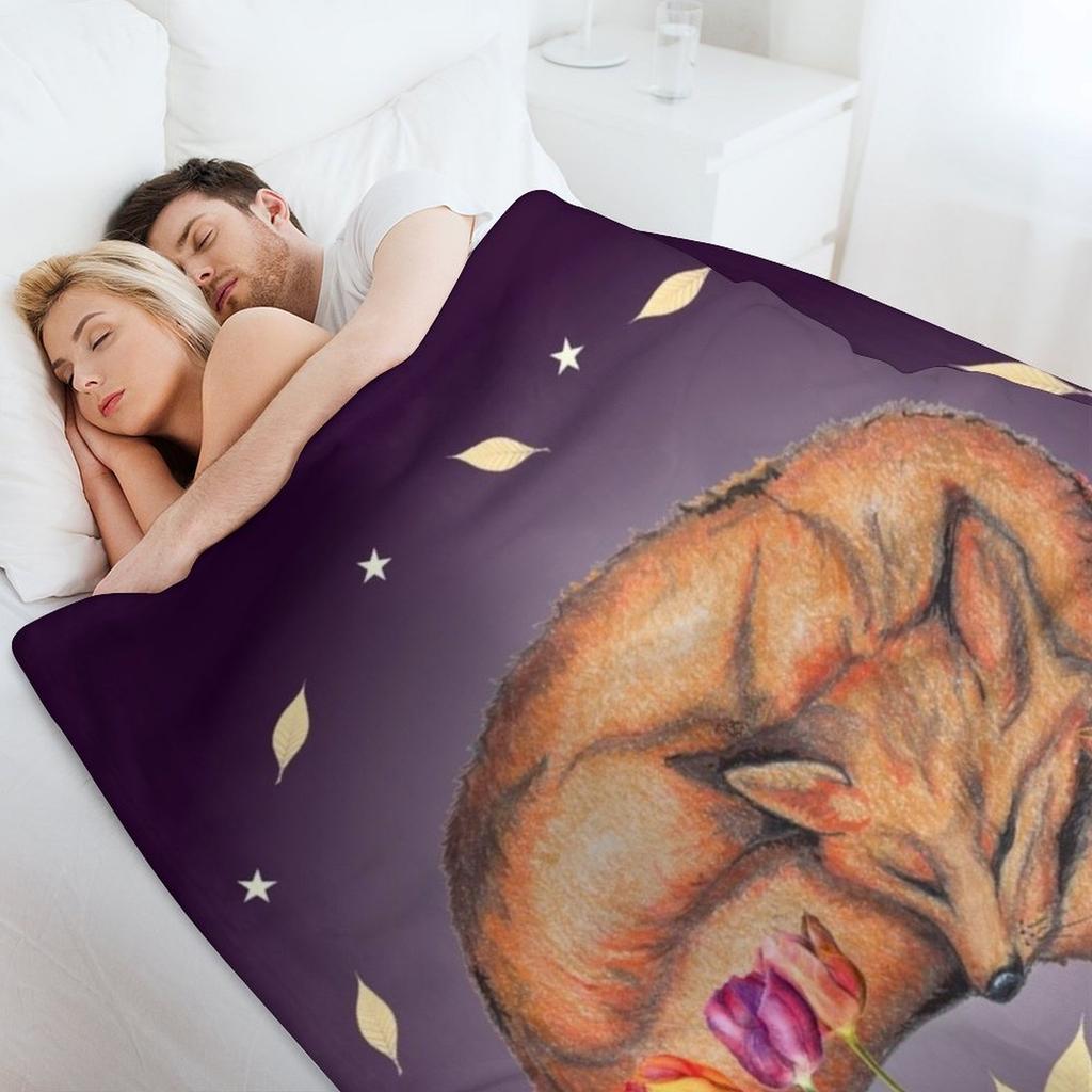 Dreaming Fox Throw Blanket Decorative Throw Thin Kid'S Funny Gift Blankets