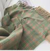 Women's Imitation Cashmere Plaid Scarf - Korean/Japanese Style, Warm Contrast Color Tassel Shawl for Autumn/Winter.