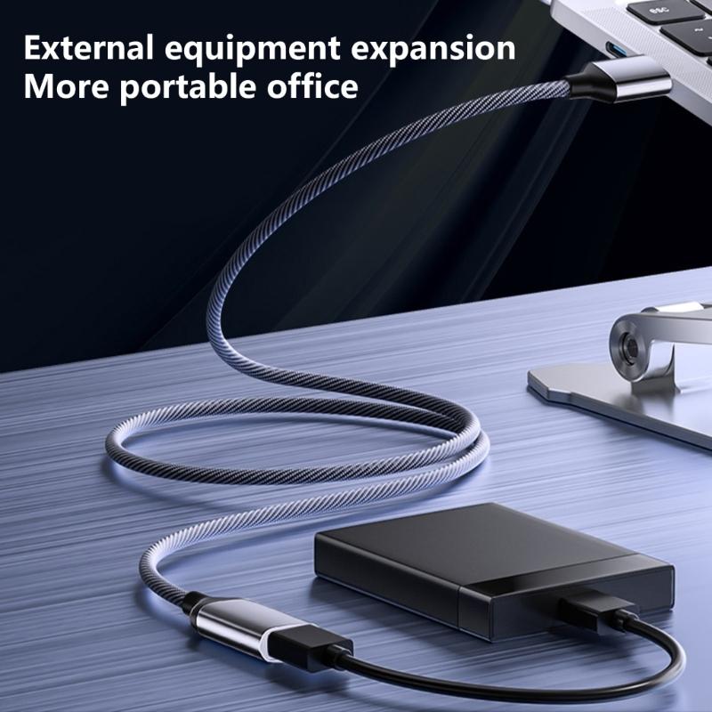 USB 2.0 Extension Cable Weaving Data Sync Wire Line Male/Female to Male Connectors Cord for Game Controller Mouse