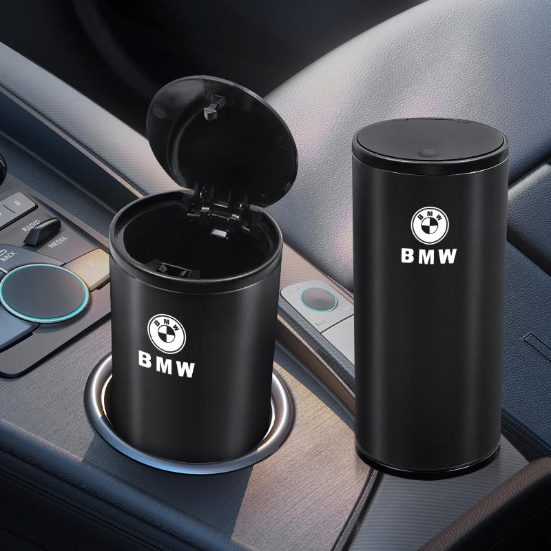 BBIP8 Car Trash Bin Alloy Garbage Can Organizer Box Storag Bag Interior Accessories For BMW M G80 G06 G07 G42 G14 G15 E46 E36 E60 M2