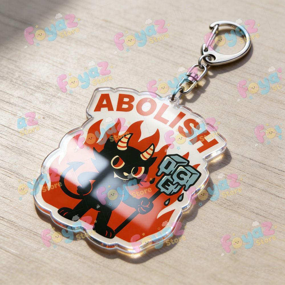 

Abolish Ice Keychain Accessories Bag Anime Keyrings Jewelry Little Devil Fans Gifts