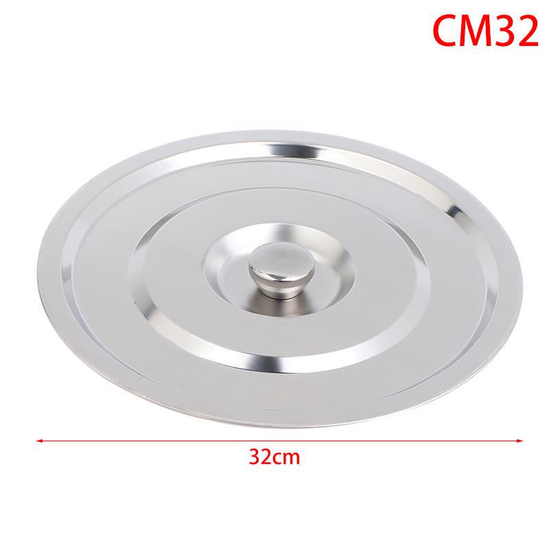 1Pc 28/30/32Cm Silver Round Pot Lid Kitchen Thicken Stainless Steel Saucepan Cover Replacement Universal Kitchen Food Lid