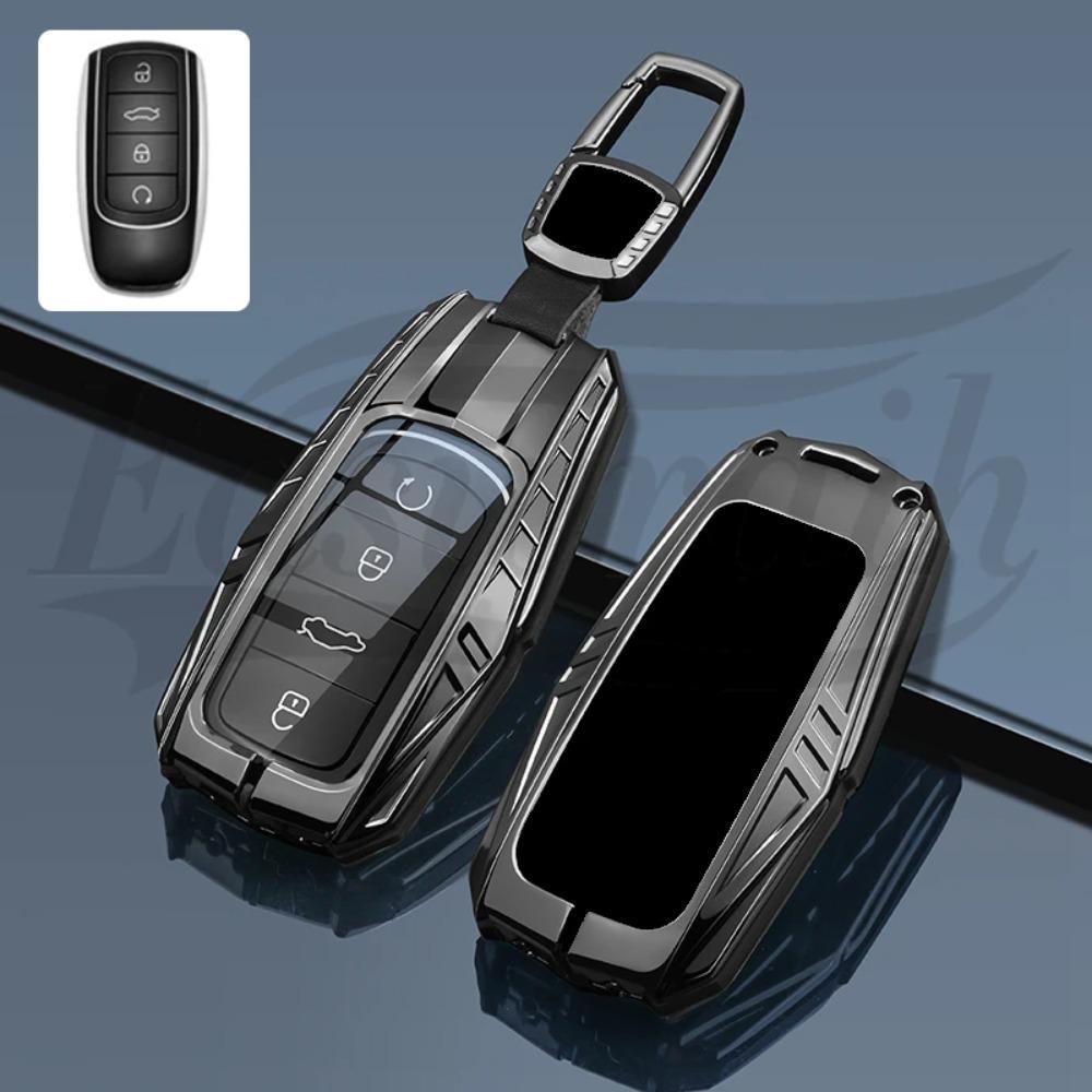 Car Zinc Alloy Silicone Key Case Cover Holder for Chery Tigo 7 8 Pro Max Omoda C5 Tigo 7 8 Plus Arrizo 5 Plus Key Protective Bag