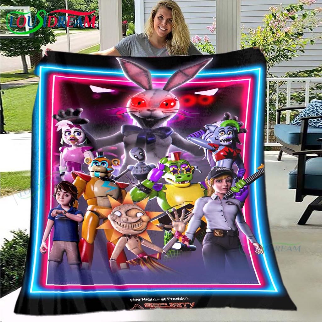 Hot Horror Game Characters Pattern Blanket Flannel Thin Blanket Portable Home Travel Office Lunch Break Blanket Birthday Gift