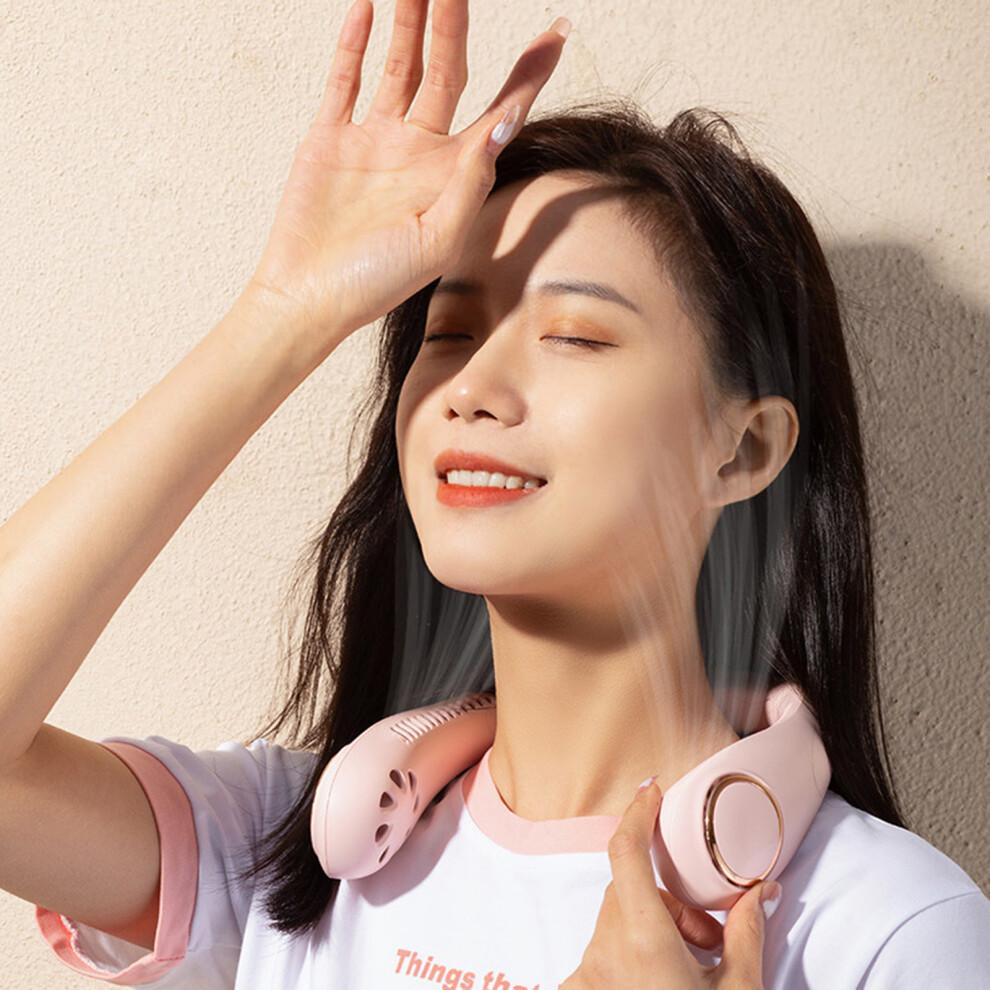 Hands-Free Personal Fan, Portable Neck Fan with Rechargeable Wearable Cooler for Men and Women, Adjustable Neckband Fan, Cooling Bladeless Neck Fan