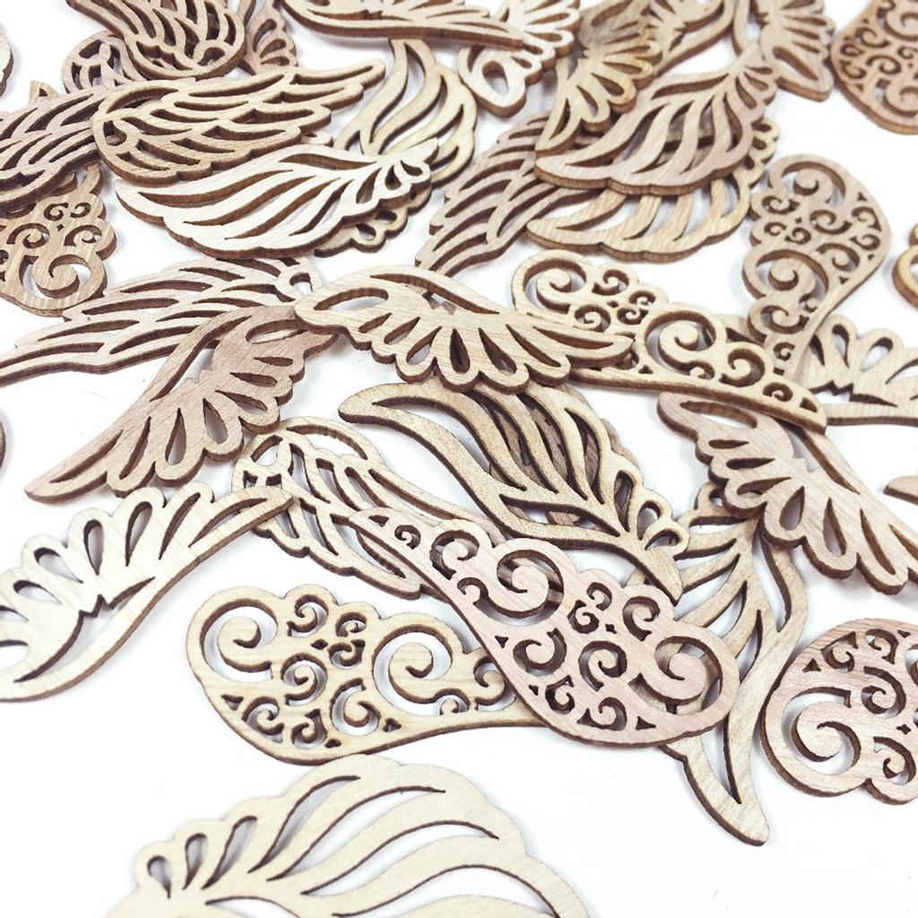 Vintage ozdoby Přírodní DIY Craft Graffiti Ornament Angel Wings Dřevěný přívěsek s hranolky