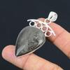 Pear Silver Sheen Obsidian Stone Sterling Silver Wife Ethnic Elegant New Pendant