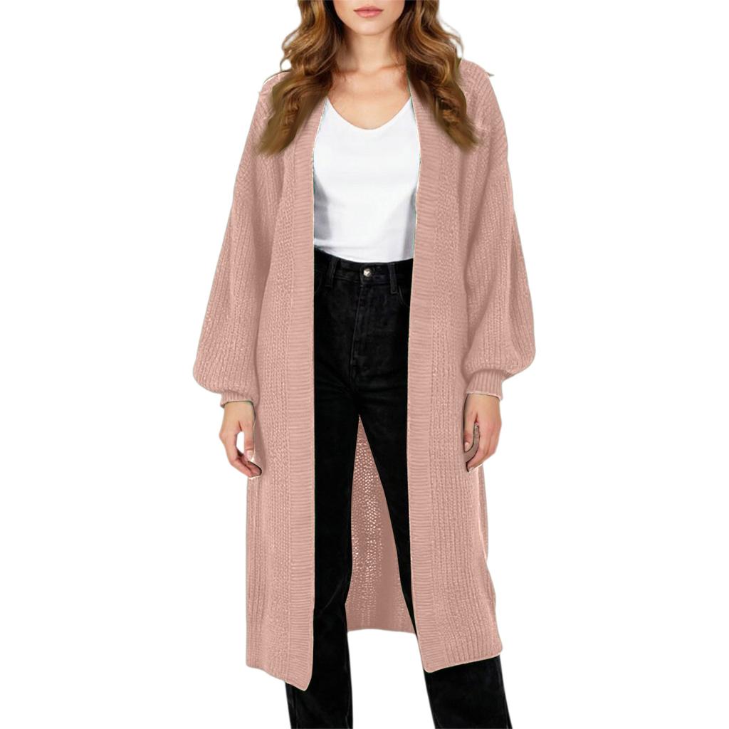 Fashionable Women's Long Knitted Sweater Cross-border  Winter Knitted Jacket