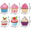 6Pcs Acrylic Cute Cupcakes Diamond Painting Fridge Magnets Diamond Art Refrigerator Magnets Sticker for Beginners