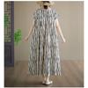 DIMANAF Neues Sommer-Strandkleid 2026 für Damen Übergröße Baumwolle Vintage Dame Blumenprint Locker Übergröße