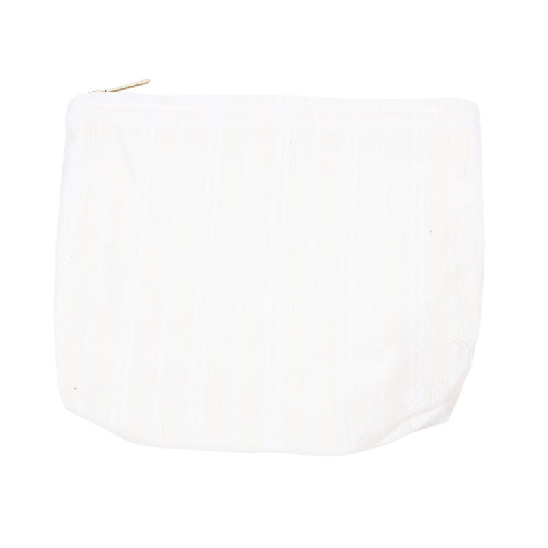 Beautiful INS Simplicity Cosmetic Bag Sweet Embroidery Bow Striped Makeup Case Portable Travel Earphone Cable Storage Bags