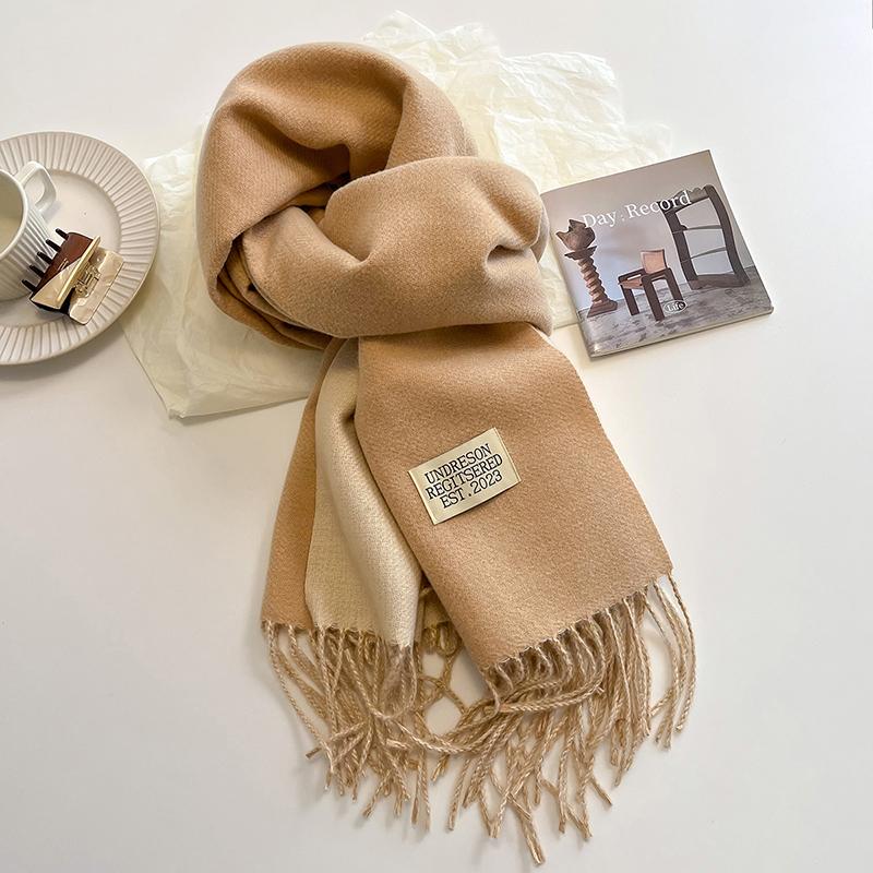 Luxury 2 Colours Cashmere Scarf Women Autumn Winter Shawl Pashmina Handkerchief Lady Pareo Soft Outdoor Windproof Travel Bufanda