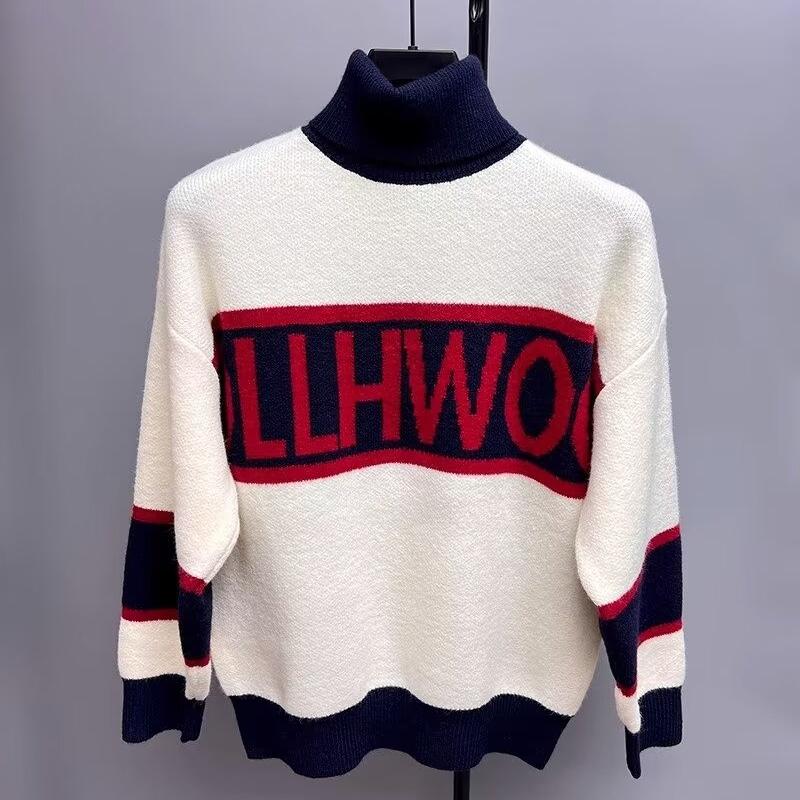 

Свитер с воротником, мужская осенне-зимняя модная брендовая рубашка с длинными рукавами в тон, мужская шерстяная одежда2024Новинка 3XL белый