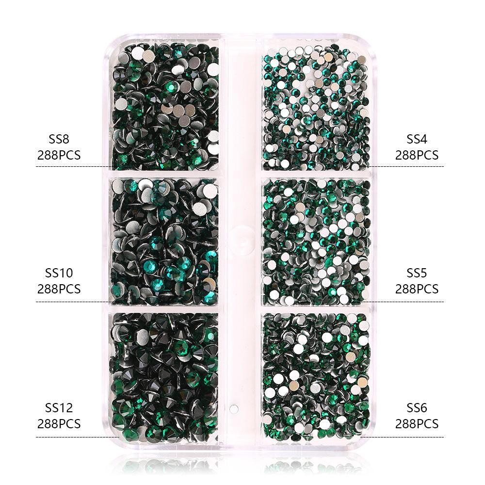 Ss4-Ss12 Boxed Nail Art, Flat Bottom Rhinestone Diy Nail Art Diamond Nail Decorative Accessories 1728 Pcs