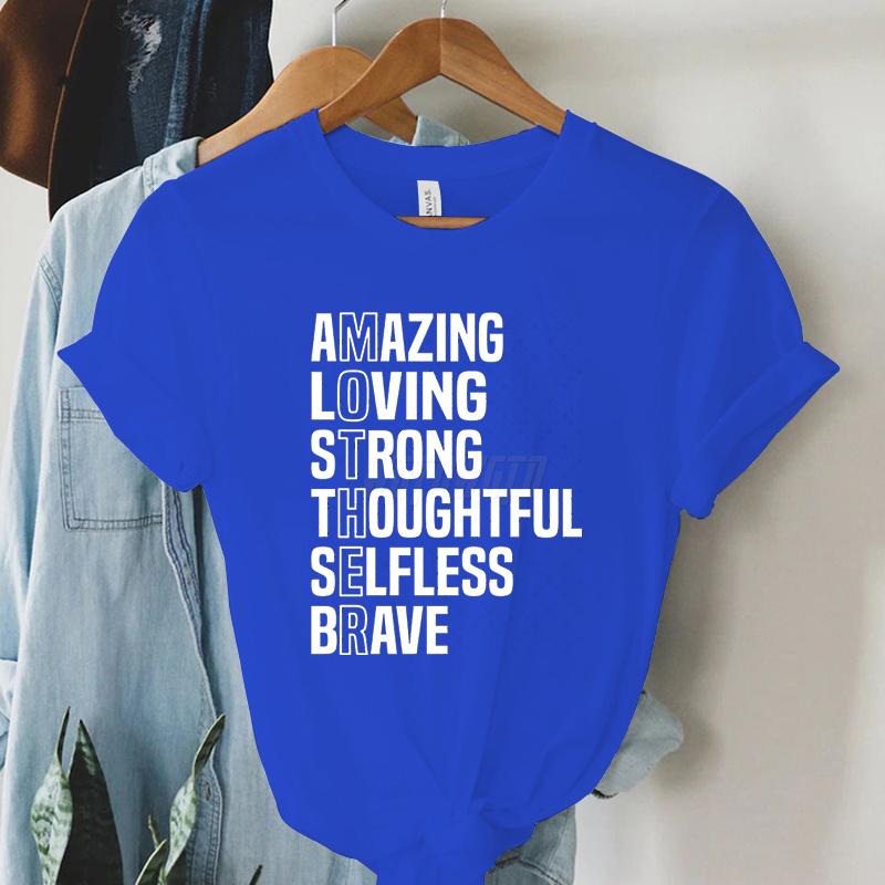Mother Inspirational Quote Graphic T Shirts Gift for Mom Short Sleeve Tee Mom Life Tee Shirt Letter Print Mother’s Day T-shirts