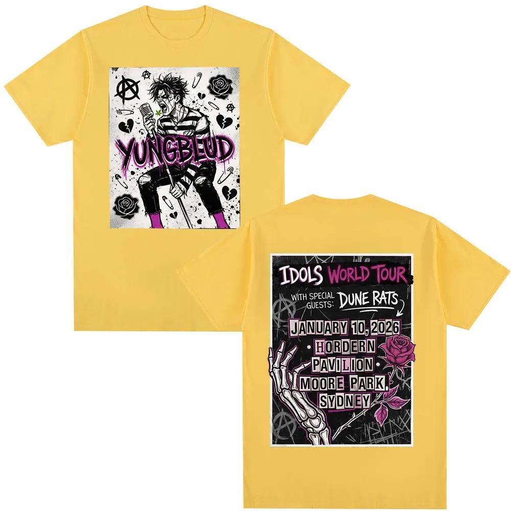 Singer Yungblud IDOLS World Tour 2026 TShirt Mens Wear Fashion HipHop Short Sleeve TShirt 100 Cotton Casual TShirt Top