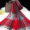 Soft Knitted Wool Scarf Wool Long Neckscarf with Tassel Large Classic Plaid Scarf  Winter