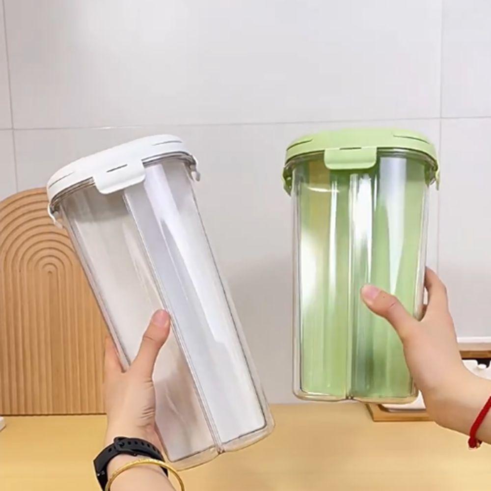 4-Compartment Grain Storage Container Sealed Food Storage Box Cereal Grain Dispenser  Coffee