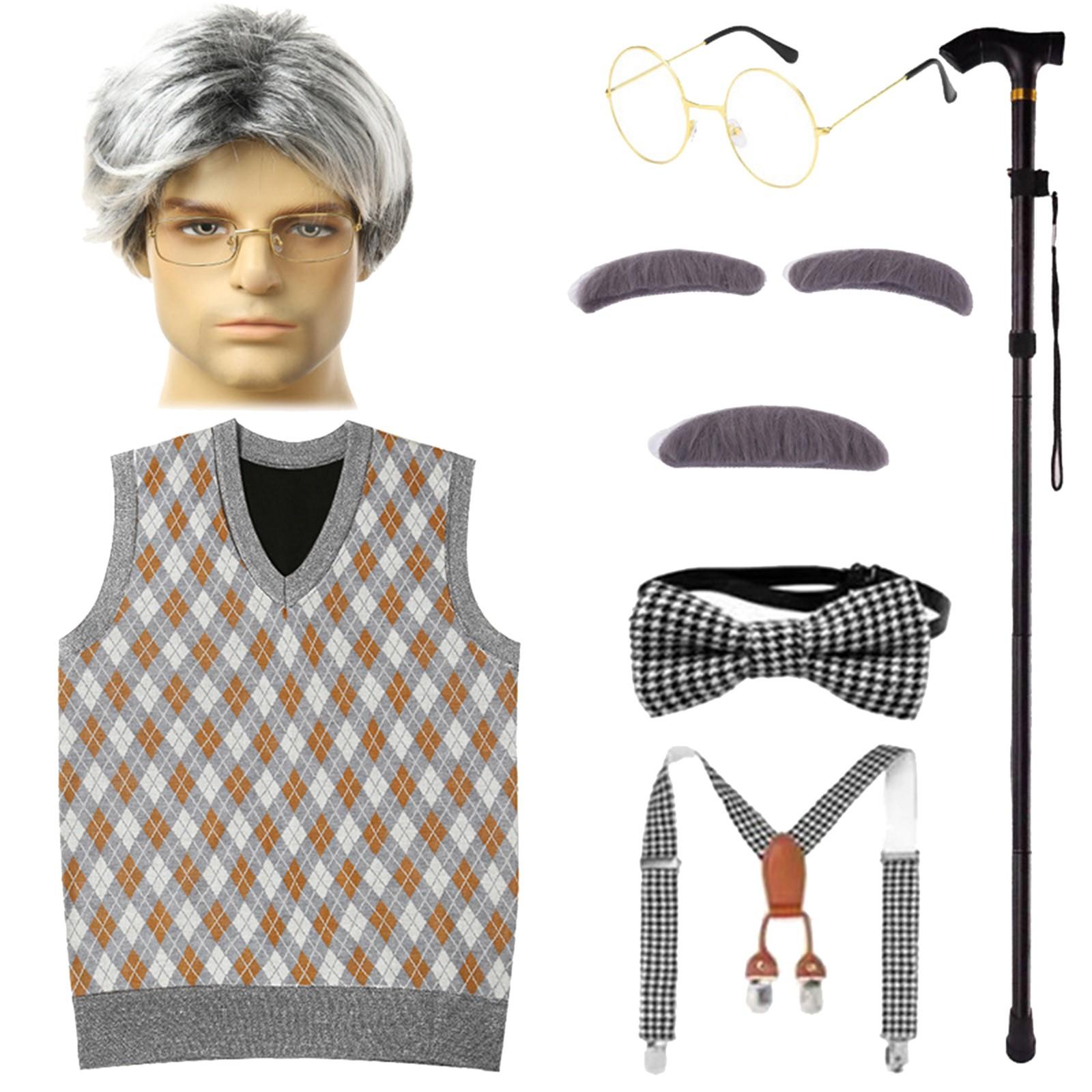 

Дедушка, костюм для пожилых людей на 100-й день в школе, костюм дедушки, мужской реквизит 130