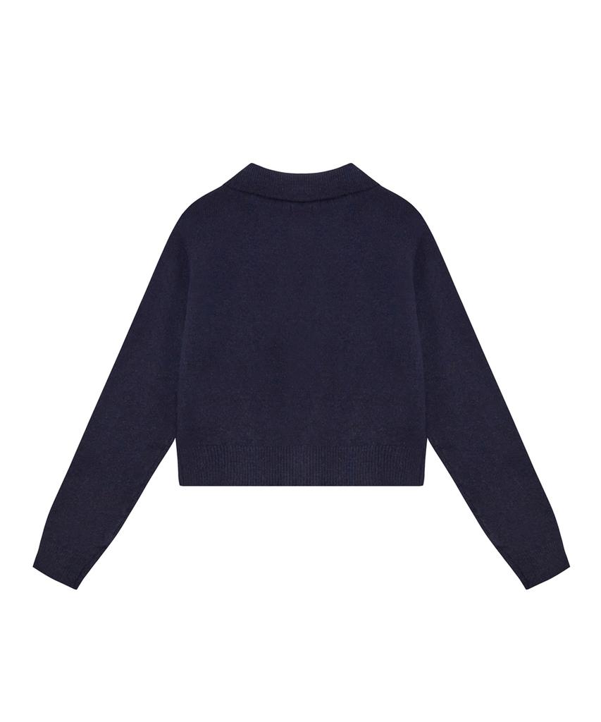 Neufetbleu Neb Metal Shine Two Tone Cardigan (Navy)