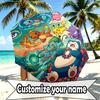 Custom Name Personalized Pokemon Print Umbrella, Auto Open Close, 8‑Rib Sturdy Frame, Commute Camping Hiking Use, Birthday Gift