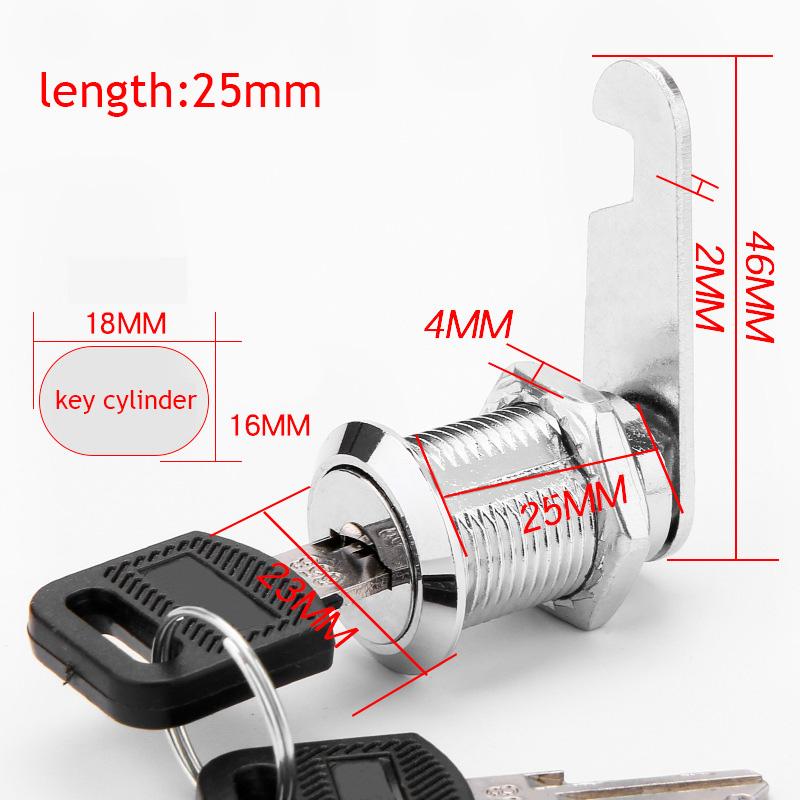 Cam Lock Hochwertiges Sicherheitsschloss Mailbox Aktenschrank Schreibtisch Schubladenschrank mit 2 Schlüsseln DIY Schrank Werkzeuge Möbel Hardware